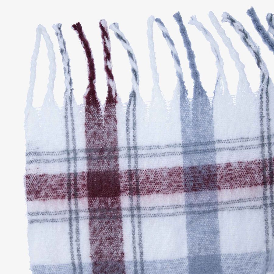 Manta efecto mohair de cuadros azul y burdeos 130x150cm Clau&Chloe