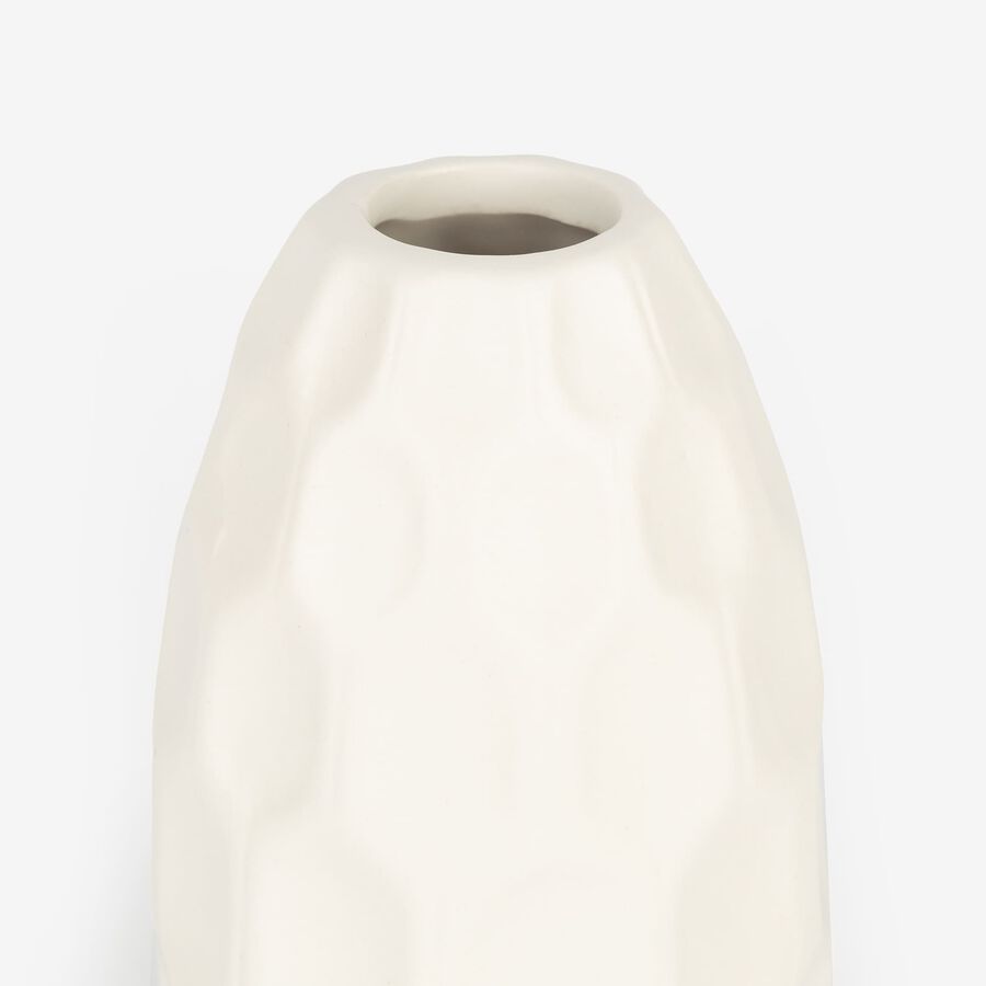 Jarrón de gres blanco Simón Ø9x19cm