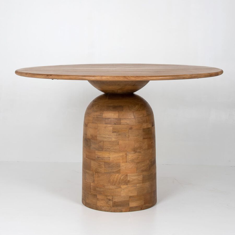 Mesa de comedor redonda de madera de mango Pisa &Oslash;120x76 Clau&Chloe