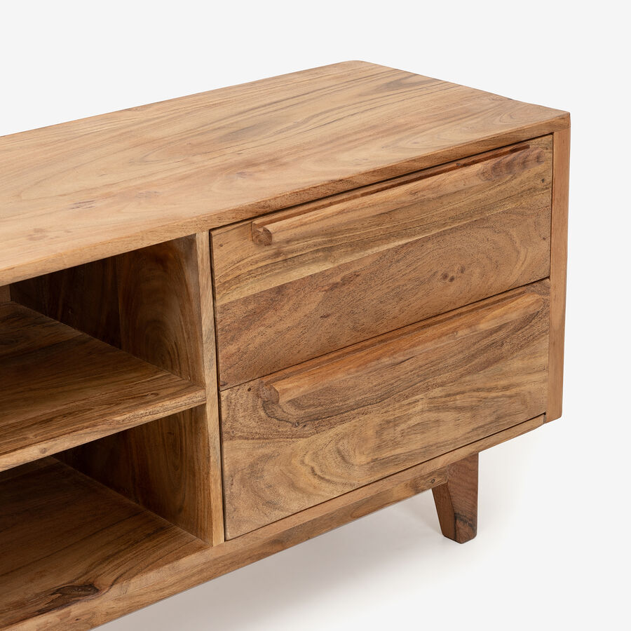 Mueble de TV de madera de acacia Attic 160x40x55cm Clau&Chloe