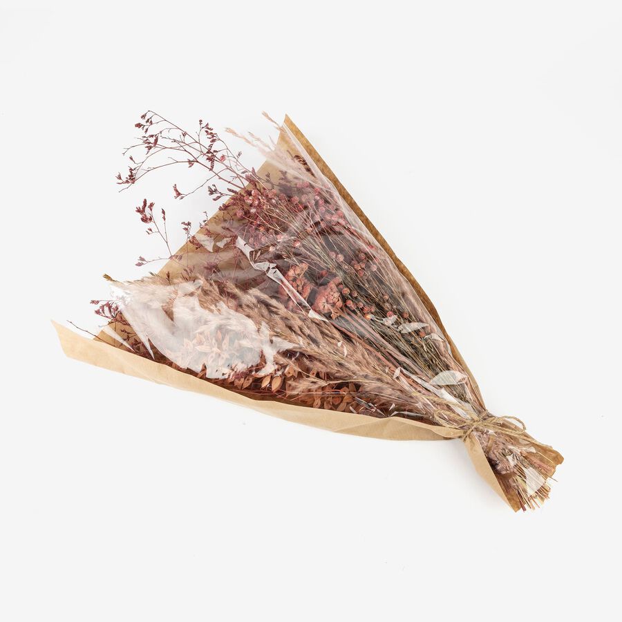 Ramo flores secas rosa 140gr 55cm