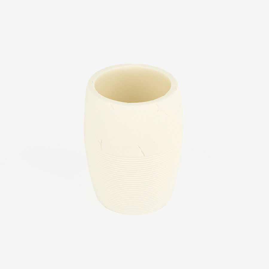 Vaso portacepillos efecto piedra Apolo Ø8x12cm