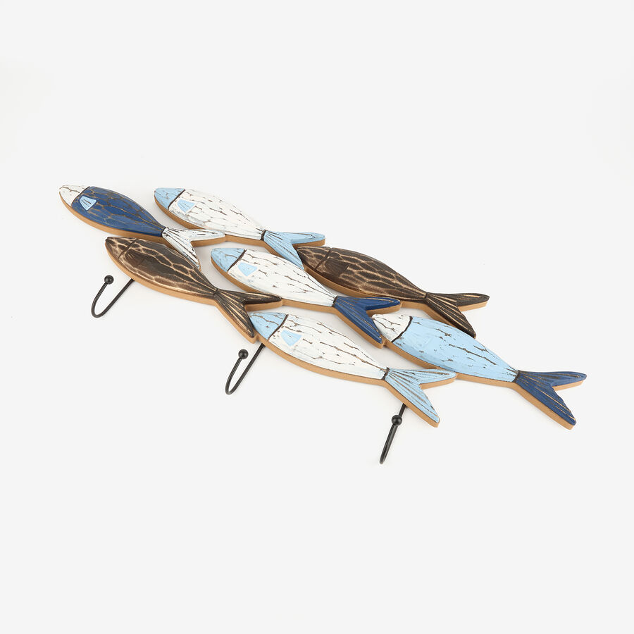 Perchero de pared de madera Sea 62x3x16cm