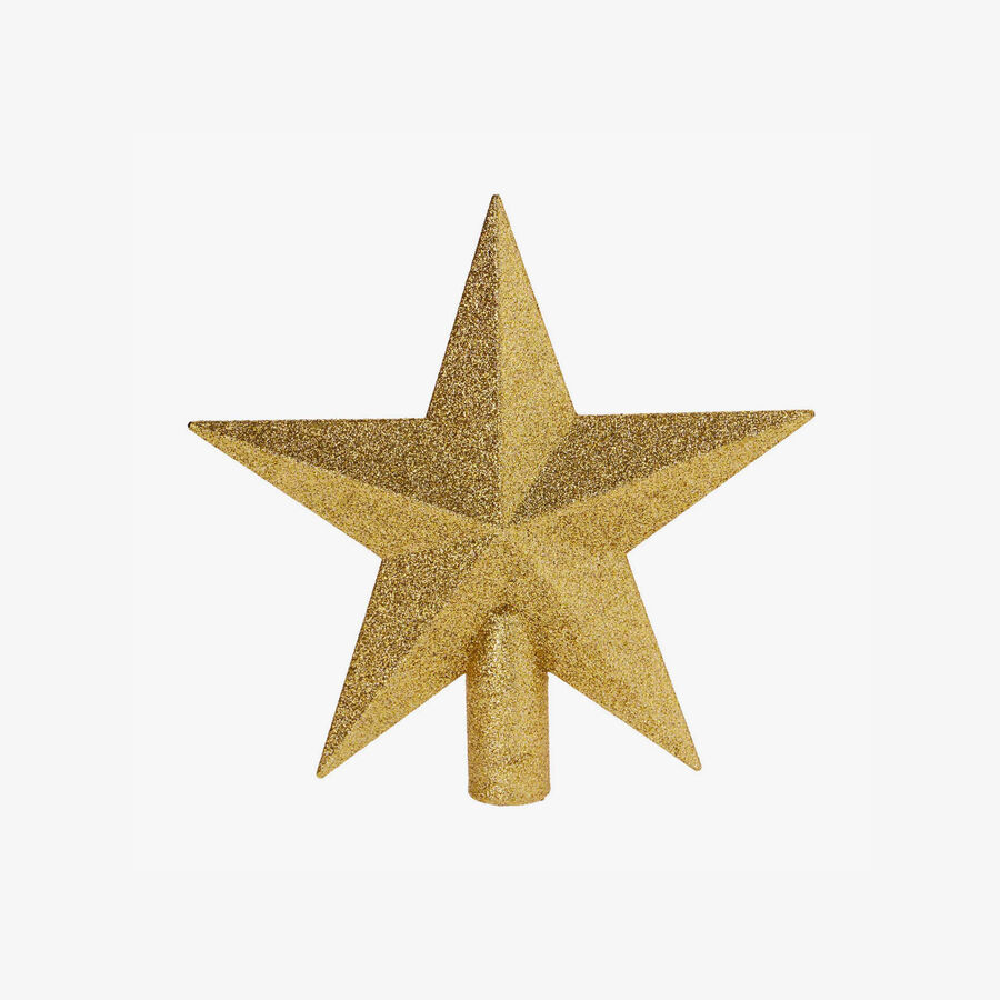 Estrella para &aacute;rbol de Navidad dorada con purpurina 19x19x5cm