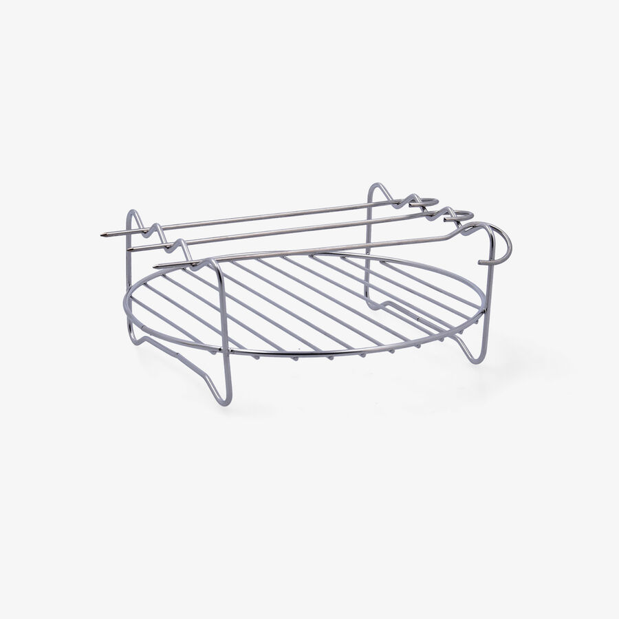 Grill con 3 pinchos de acero inoxidable Natural 17x17x7,2cm