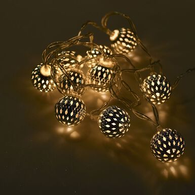 Guirnalda de luces interior plateado 10 LEDs luz cálida 1,3m