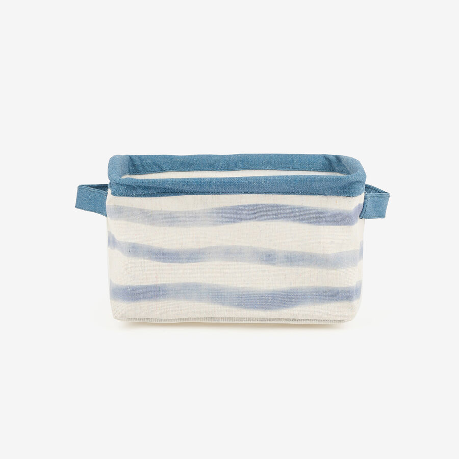 Set de 3 cestas de rayas azules Blue