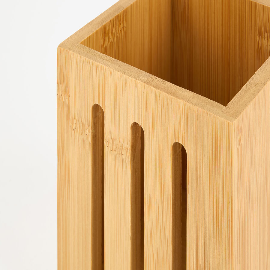 Portautensilios de cocina de bamb&uacute; 10x10x14cm