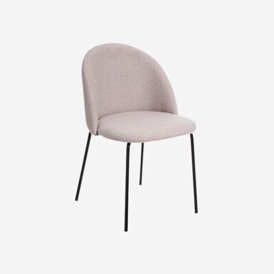 Set de 2 sillas de comedor de metal con tela beige Caleb 50x54x78cm