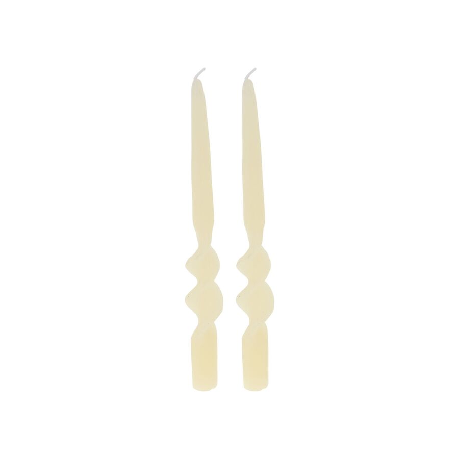 Set de 2 velas candelabro blanco 26cm