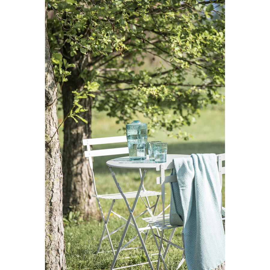 Conjunto de jard&iacute;n mesa con dos sillas gris claro Bistro &Oslash;60cm