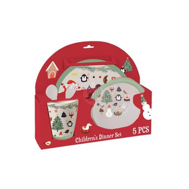 Set de vajilla de 5 piezas de melamina Christmas