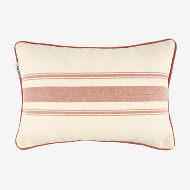 Funda de coj&iacute;n de algod&oacute;n rayas cobre Niza 30x45cm