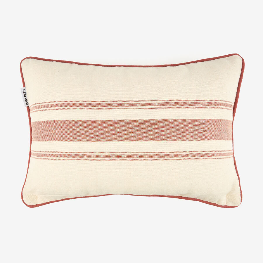 Funda de coj&iacute;n de algod&oacute;n rayas cobre Niza 30x45cm
