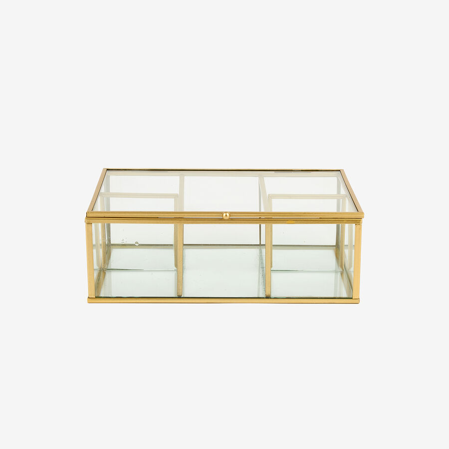 Joyero de cristal Gold 20x14x7cm