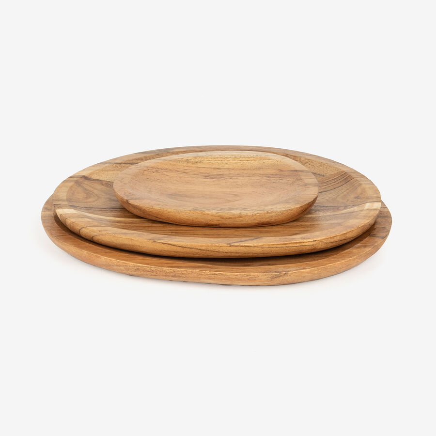 Centro de mesa de madera de acacia Simal 25x20cm