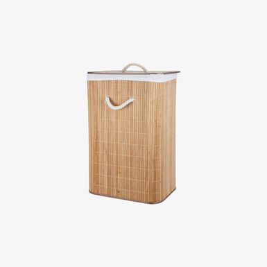 Cesta para ropa de bambú con tela Lin