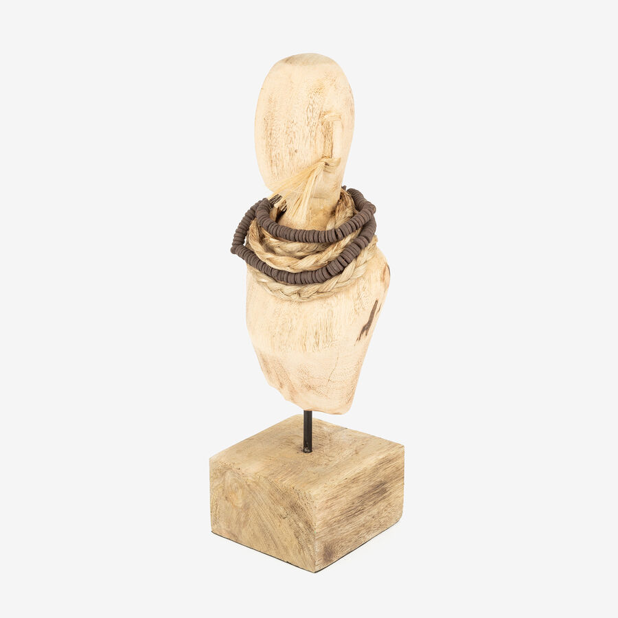 Figura decorativa de madera de mango busto Lady 44cm