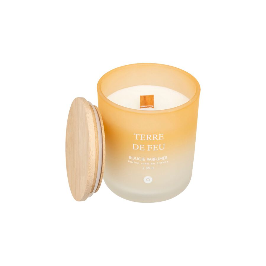 Vela arom&aacute;tica en vaso de cristal &aacute;mbar Nora 255g &Oslash;9x11cm