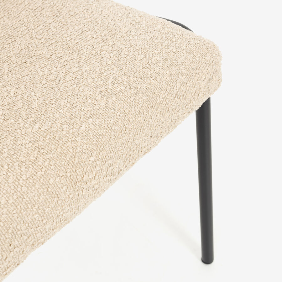 Silla de comedor borreguito beige Mina 49x60x91cm