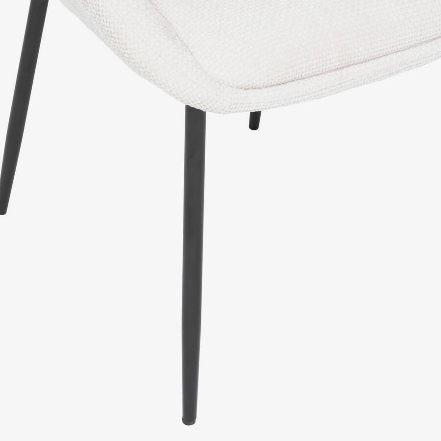 Silla de comedor beige de chenilla Ravel 