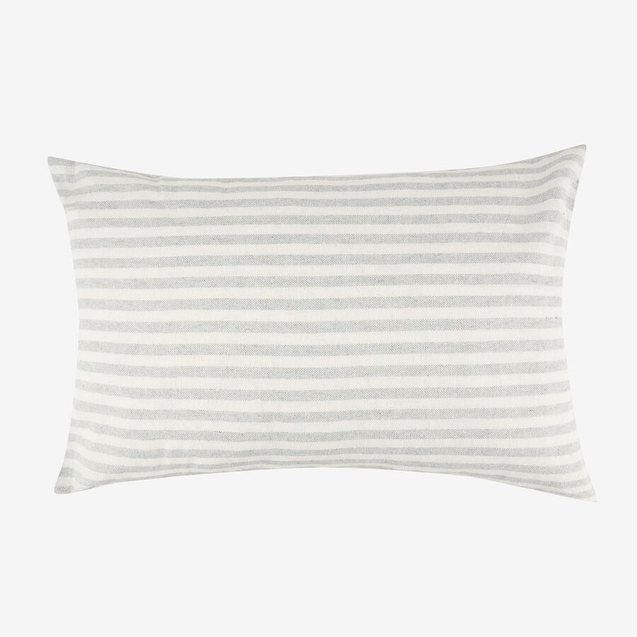Funda de cojín blanca con rayas grises Timoti 30x45cm