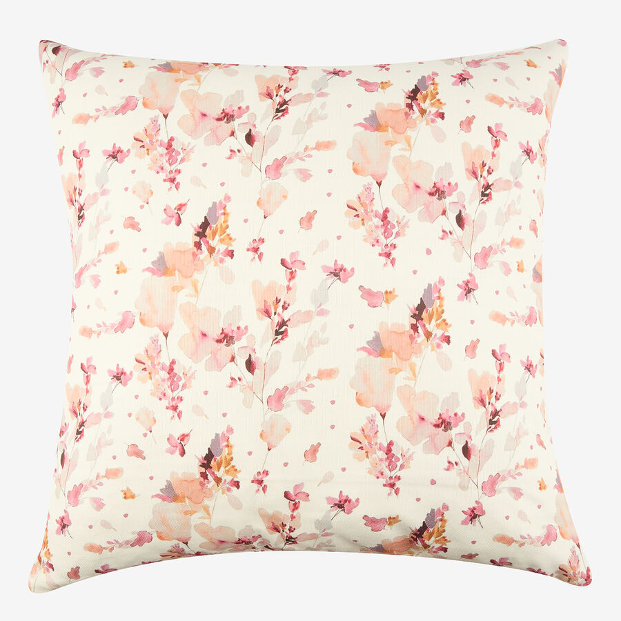 Funda de cojín de algodón cuadrada rosa Florisa 45x45cm