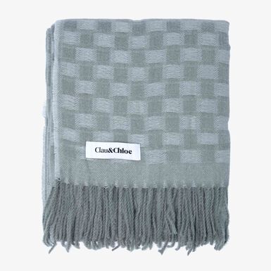 Manta efecto cashmere verde Tessal 130x150cm Clau&Chloe