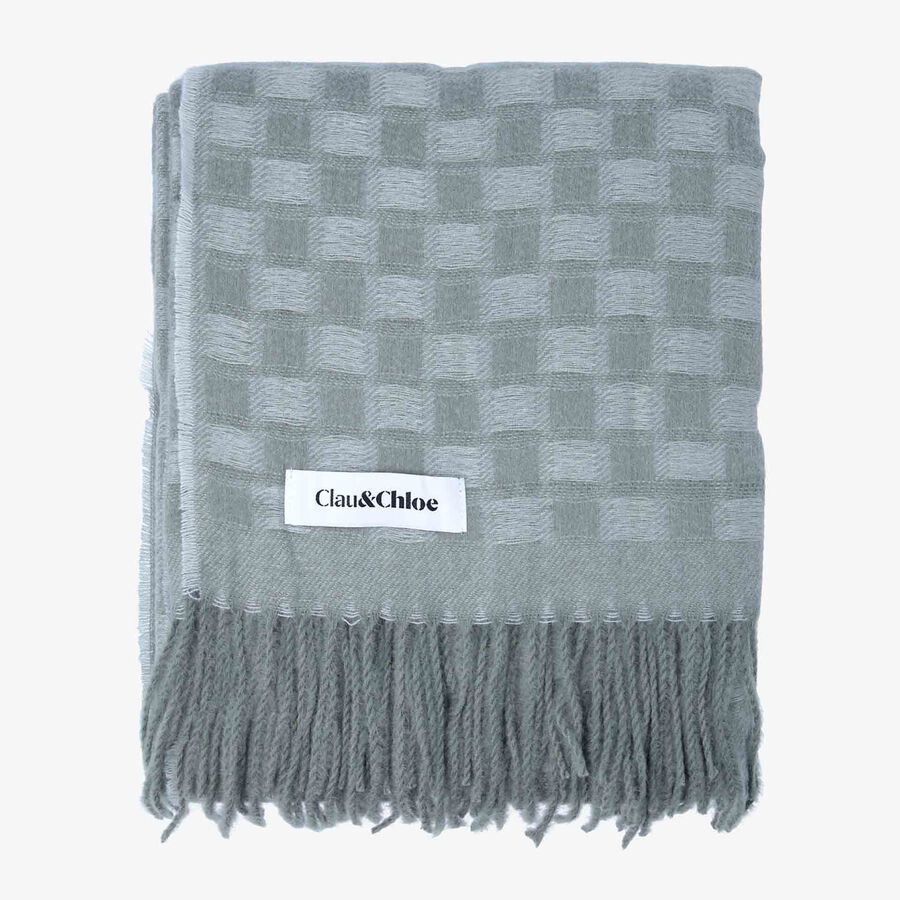 Manta efecto cashmere verde Tessal 130x150cm Clau&Chloe