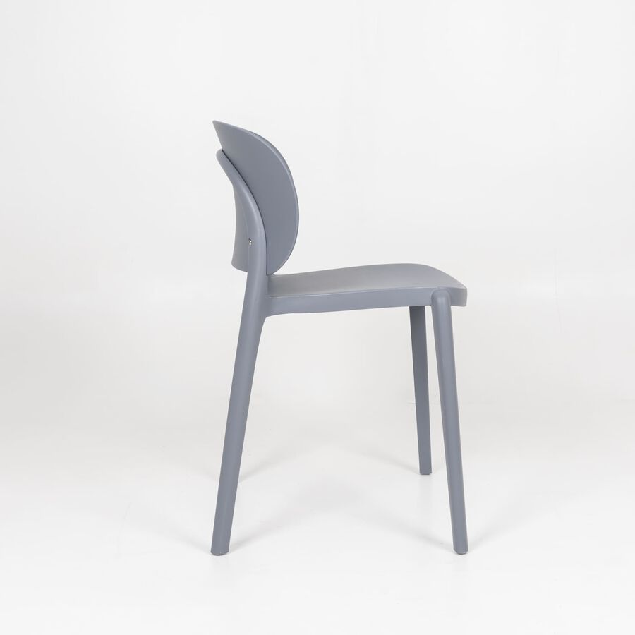 Silla de comedor apilable gris Daniela 50x49cm