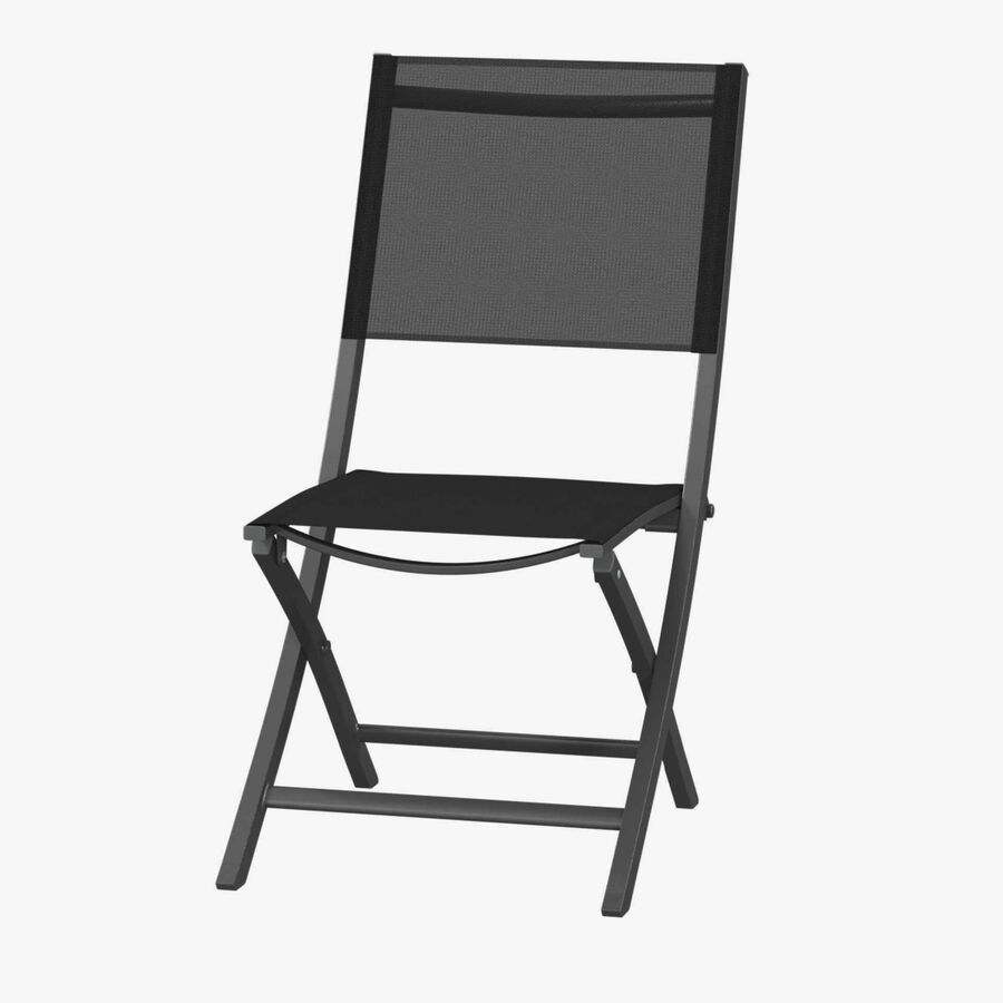 Set de 4 sillas de jard&iacute;n plegables de aluminio grafito Essor 45x57x90cm