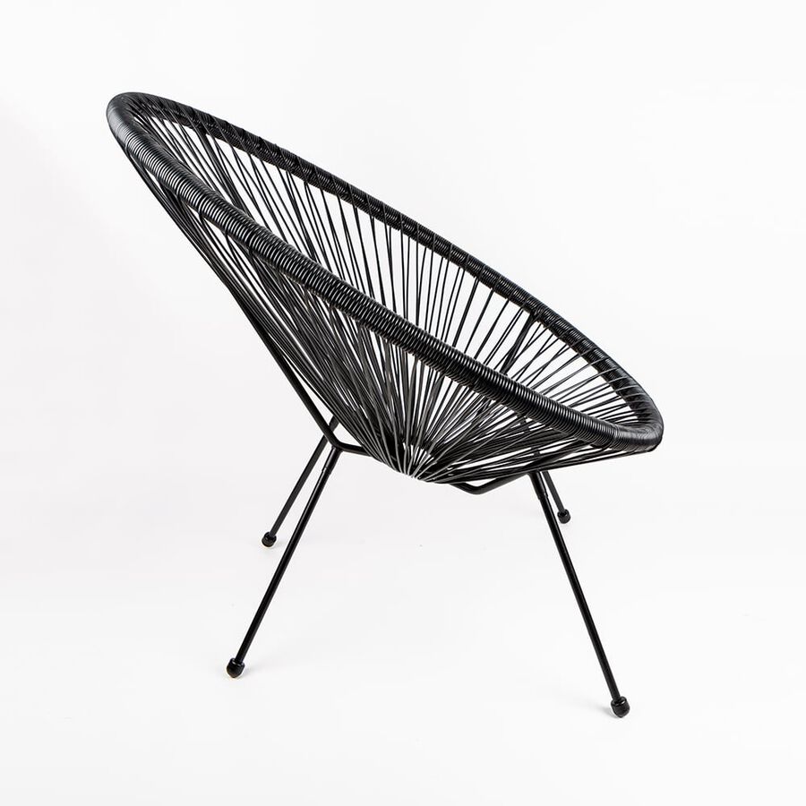 Silla de jard&iacute;n de metal negra Acapulco 50x71x94cm