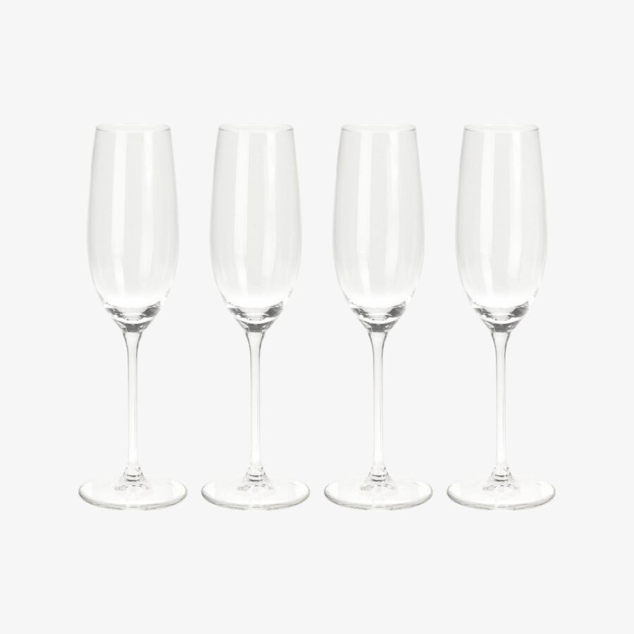 Set de 4 copas de cava de cristal Gler 21cl