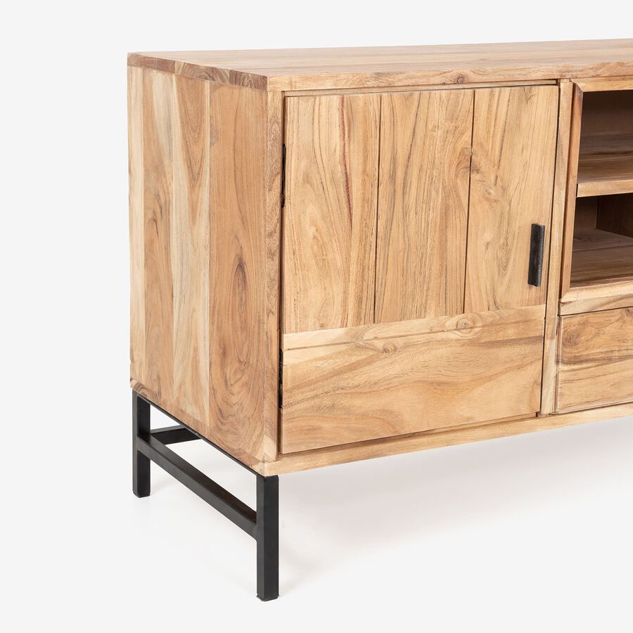 Mueble TV de madera de acacia Tempere 120x40x60cm