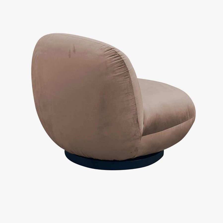 Butaca en terciopelo marr&oacute;n giratoria Pacha 81x95x71cm Clau&Chloe