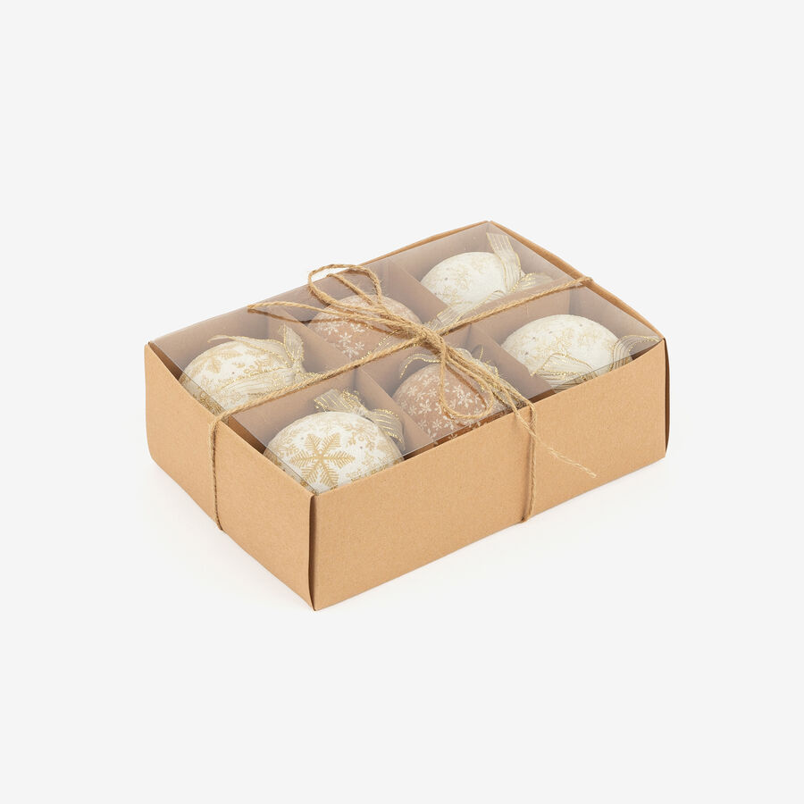 Set de 6 bolas decorativas doradas Ø7,5cm