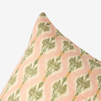 Funda de cojín de algodón rosa claro Ikat 45x45cm
