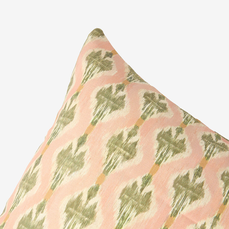 Funda de cojín de algodón rosa claro Ikat 45x45cm