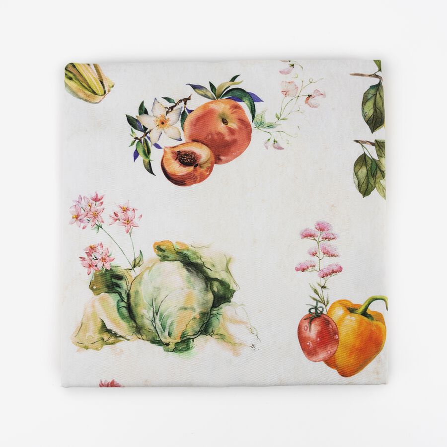 Mantel de algod&oacute;n Verduras 150x150cm