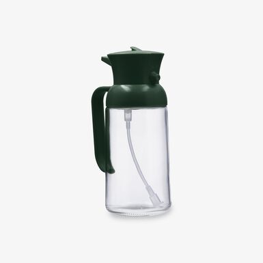 Aceitera con pulverizador verde de cristal Terrae