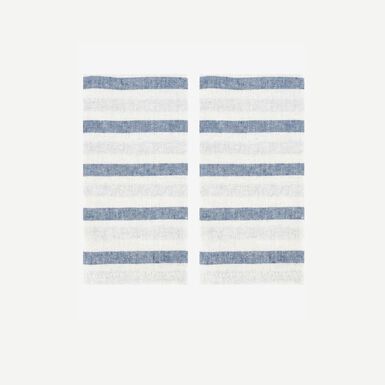 Set de 2 servilletas de algod&oacute;n con rayas azules Maya 43x43cm