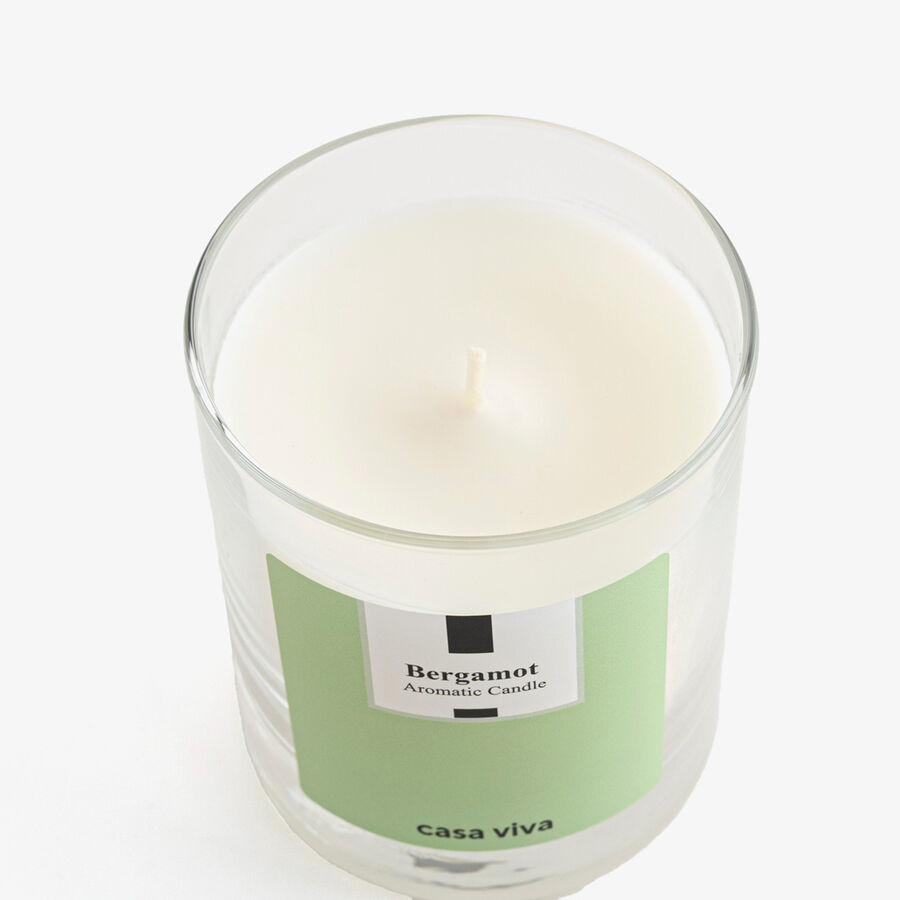 Vela arom&aacute;tica en vaso de cristal bergamota Air 200ml Casa Viva