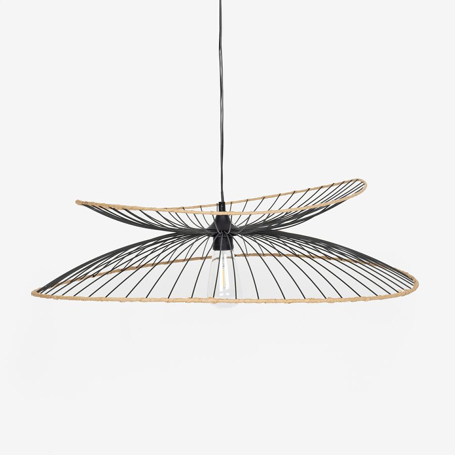 Lámpara de techo de metal negro Selma Ø70cm