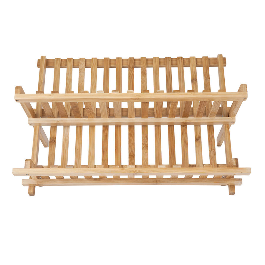 Escurreplatos plegable de bamb&uacute; Zen 45x34x26cm