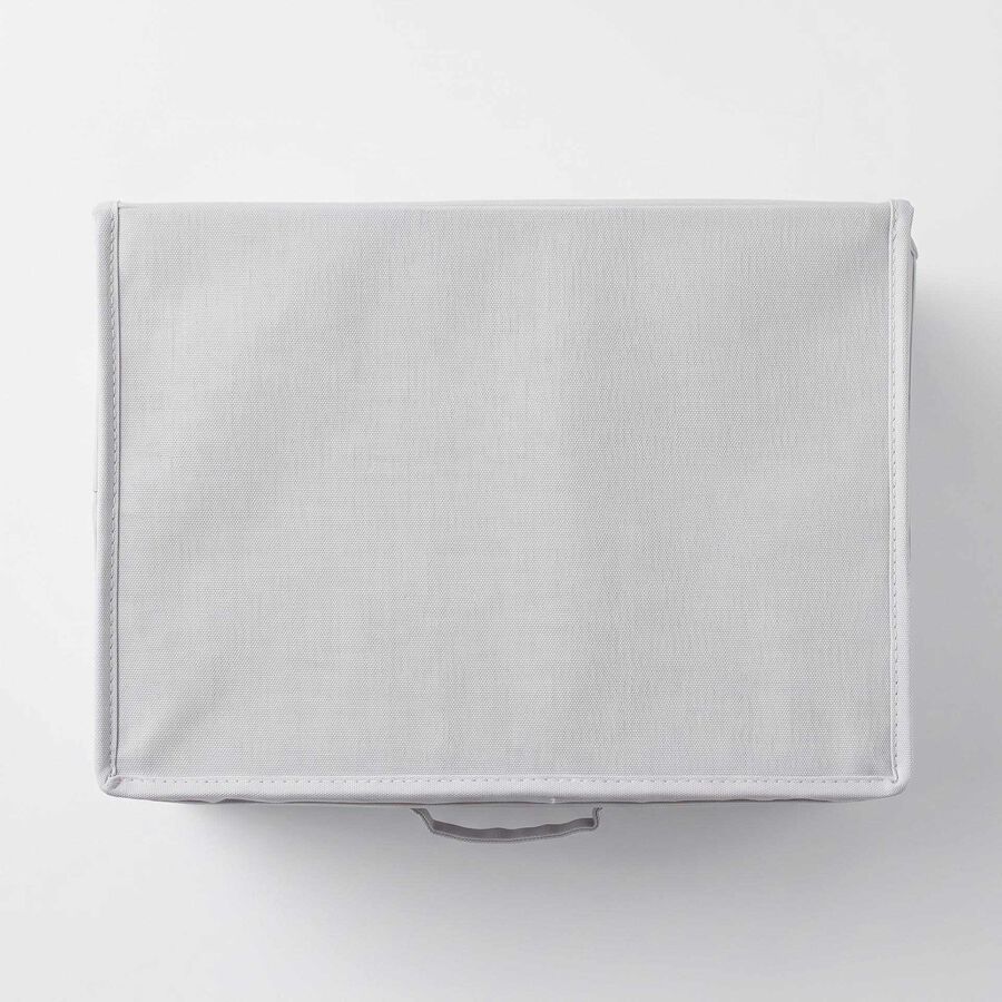Caja de almacenaje con tapa de textil blanco Nube 39x29x19cm