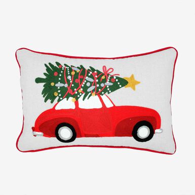 Funda de coj&iacute;n coche con &aacute;rbol 45x45cm