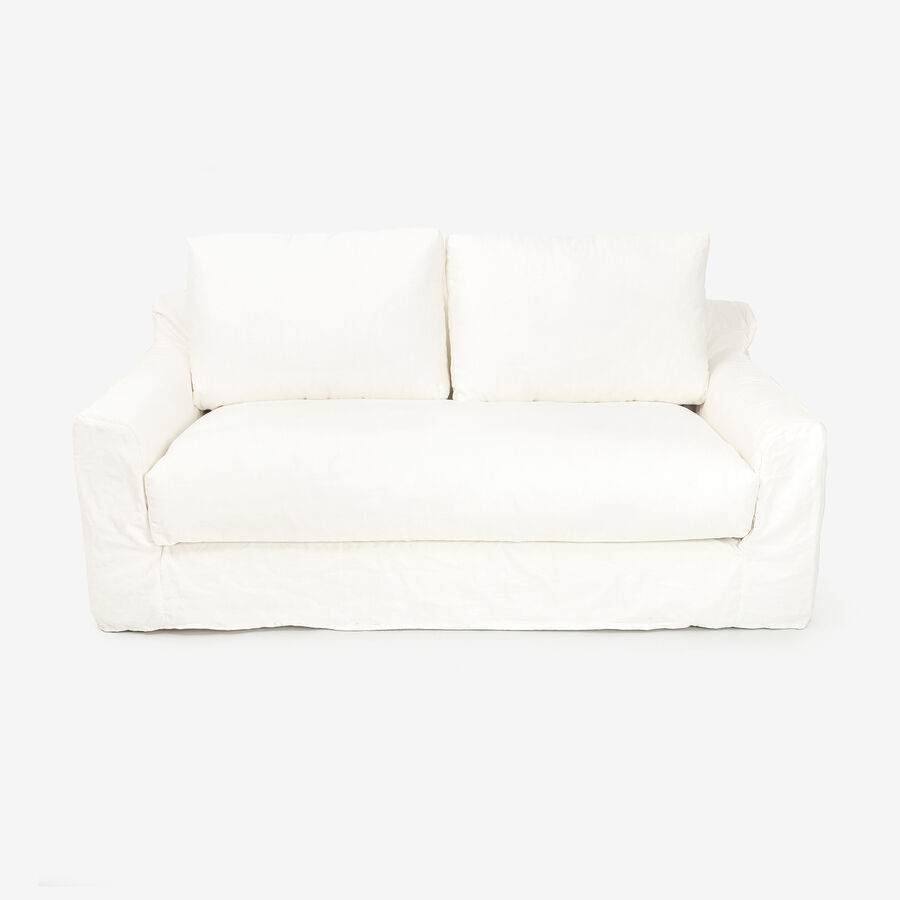 Sofá de 3 plazas de lino blanco Ibi 200x105x100cm Clau&Chloe