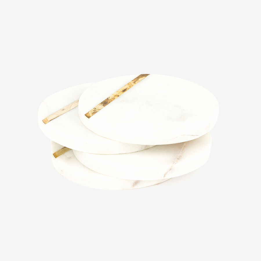 Set de 4 posavasos con efecto mármol Ø10cm