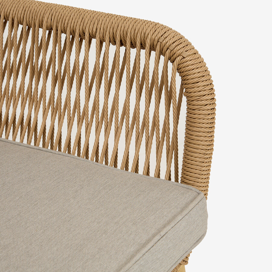 Silla de jard&iacute;n de aluminio y rat&aacute;n sint&eacute;tico Cassis 57x65x83cm