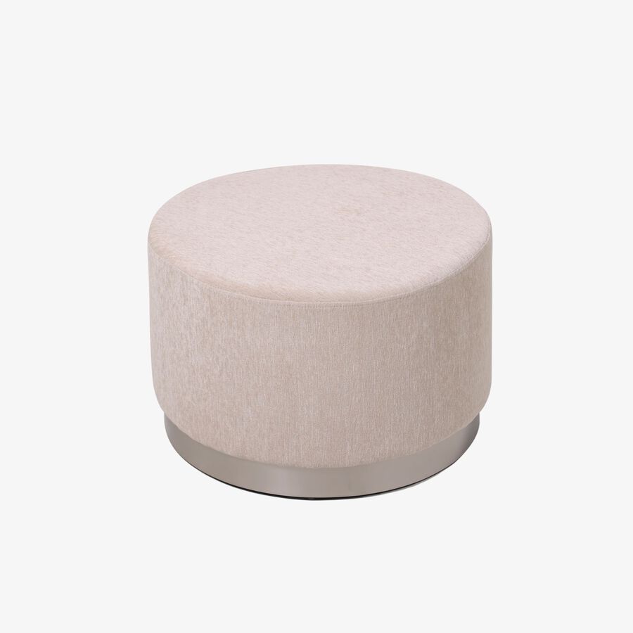 Puff redondo beige Garet Ø54x35cm